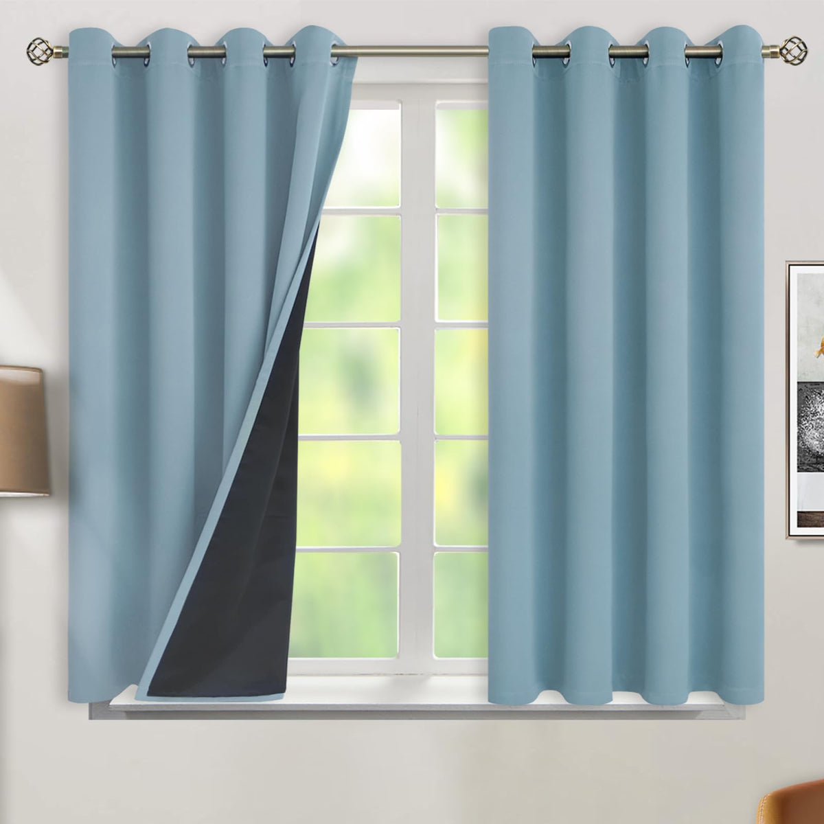 BGment 40 Inch Long Short Blackout Curtains for Small Windows