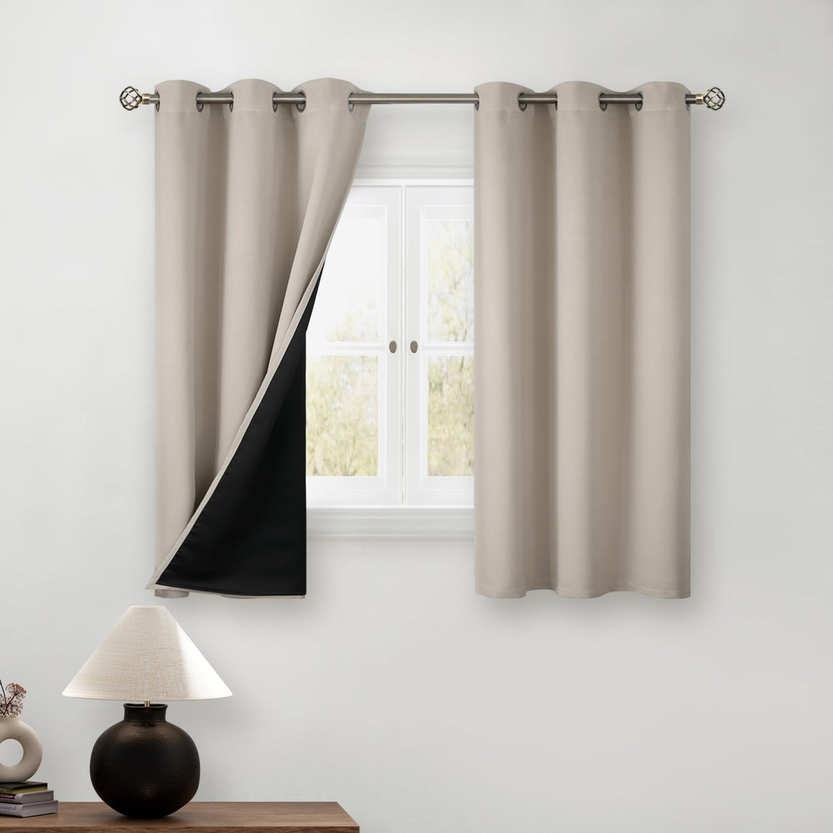 BGment 40 Inch Long Short Blackout Curtains for Small Windows