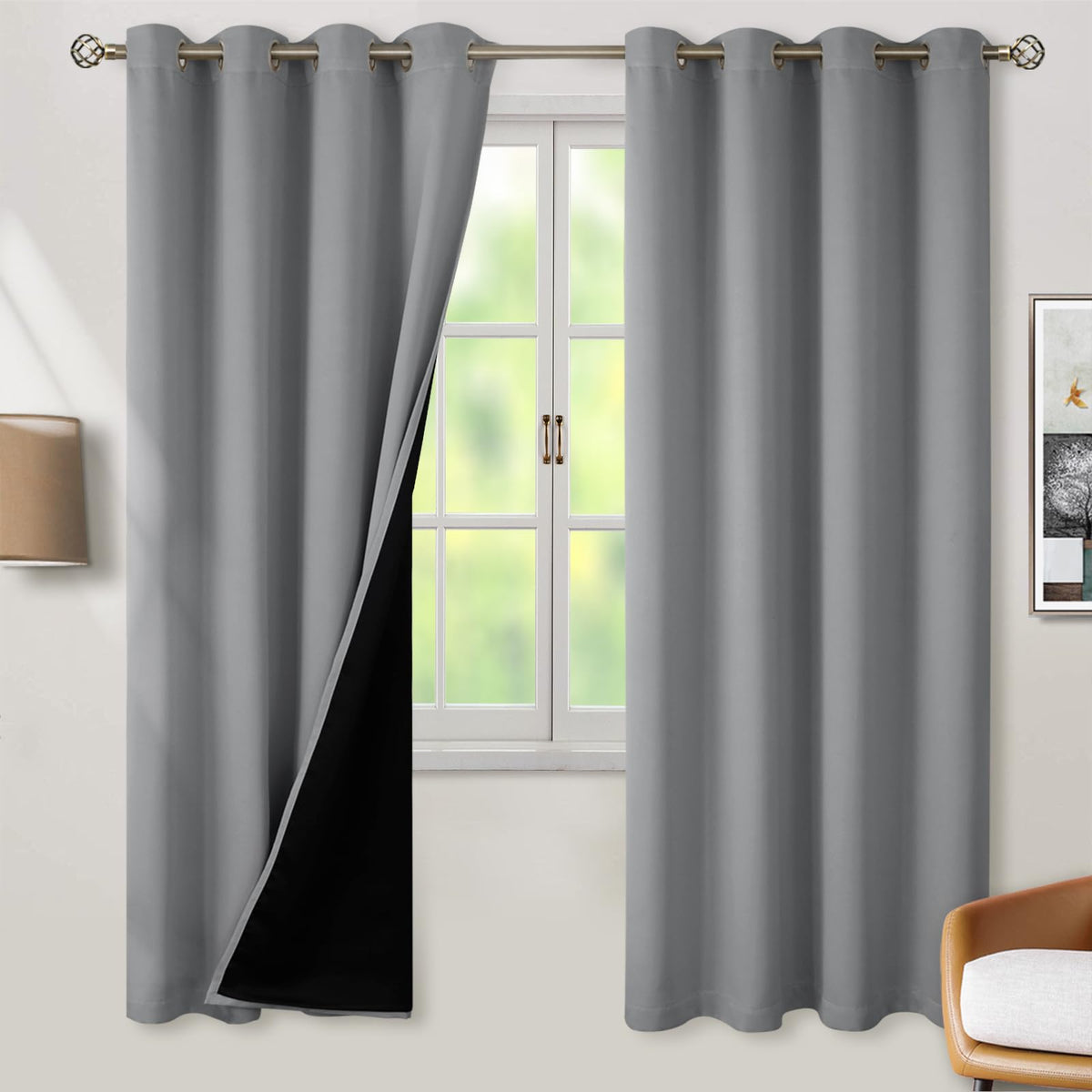 BGment 40 Inch Long Short Blackout Curtains for Small Windows