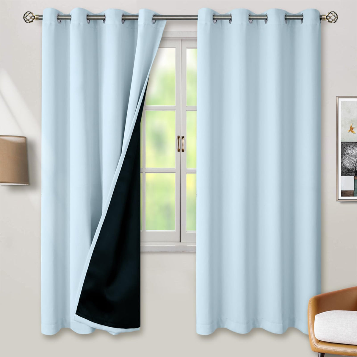 BGment 40 Inch Long Short Blackout Curtains for Small Windows