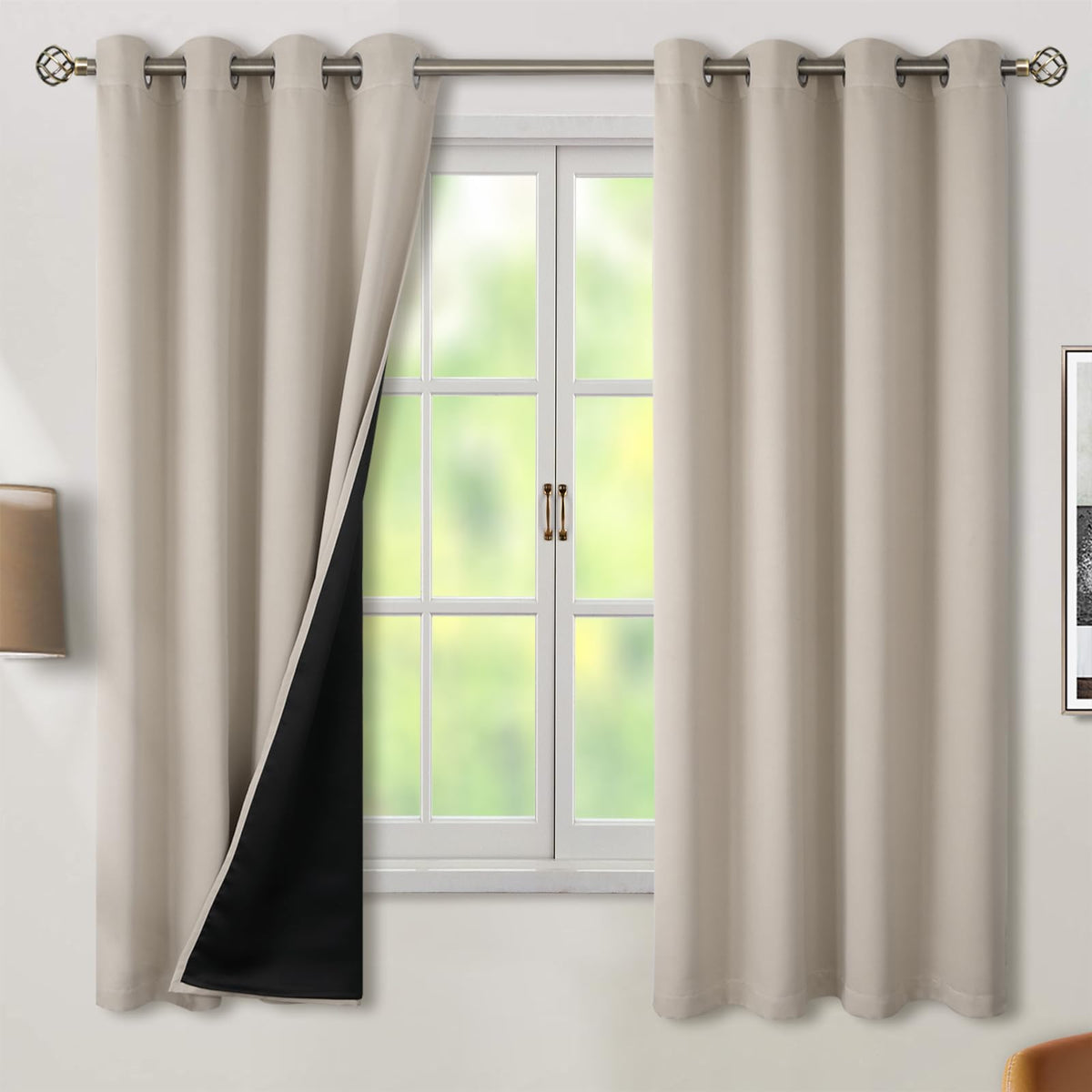 BGment 40 Inch Long Short Blackout Curtains for Small Windows