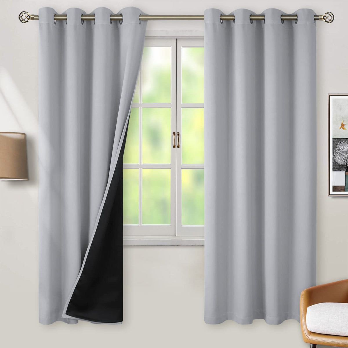 BGment 40 Inch Long Short Blackout Curtains for Small Windows