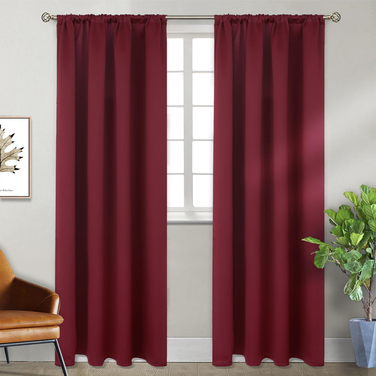 BGment Black Blackout Curtains 40 Inches Long for Kitchen Window 2 Panels