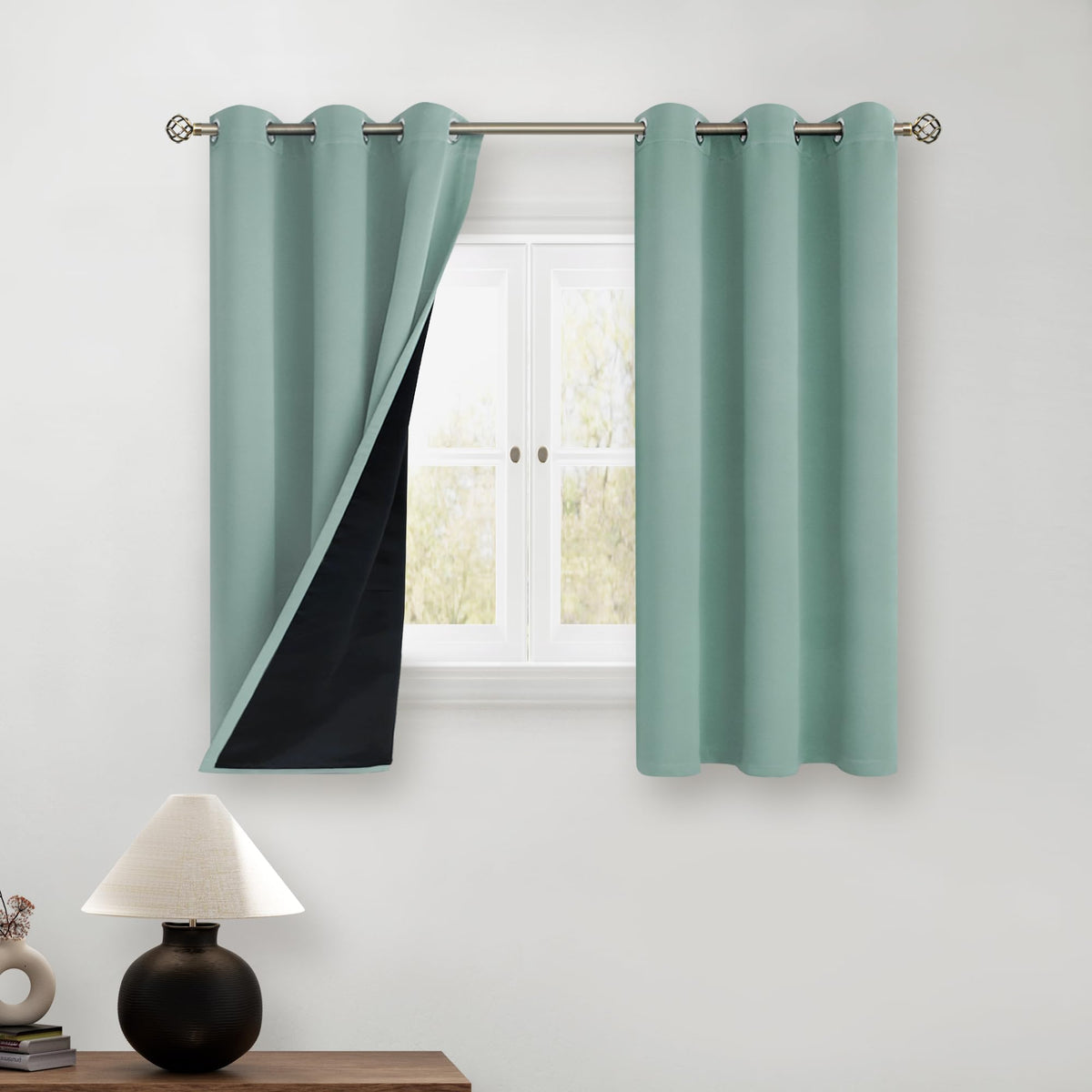 BGment 40 Inch Long Short Blackout Curtains for Small Windows