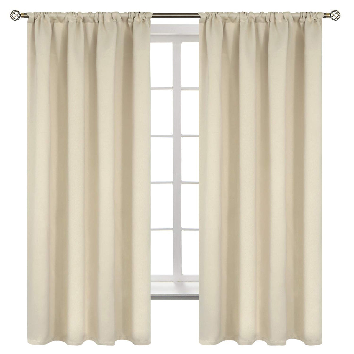 BGment Black Blackout Curtains 40 Inches Long for Kitchen Window 2 Panels