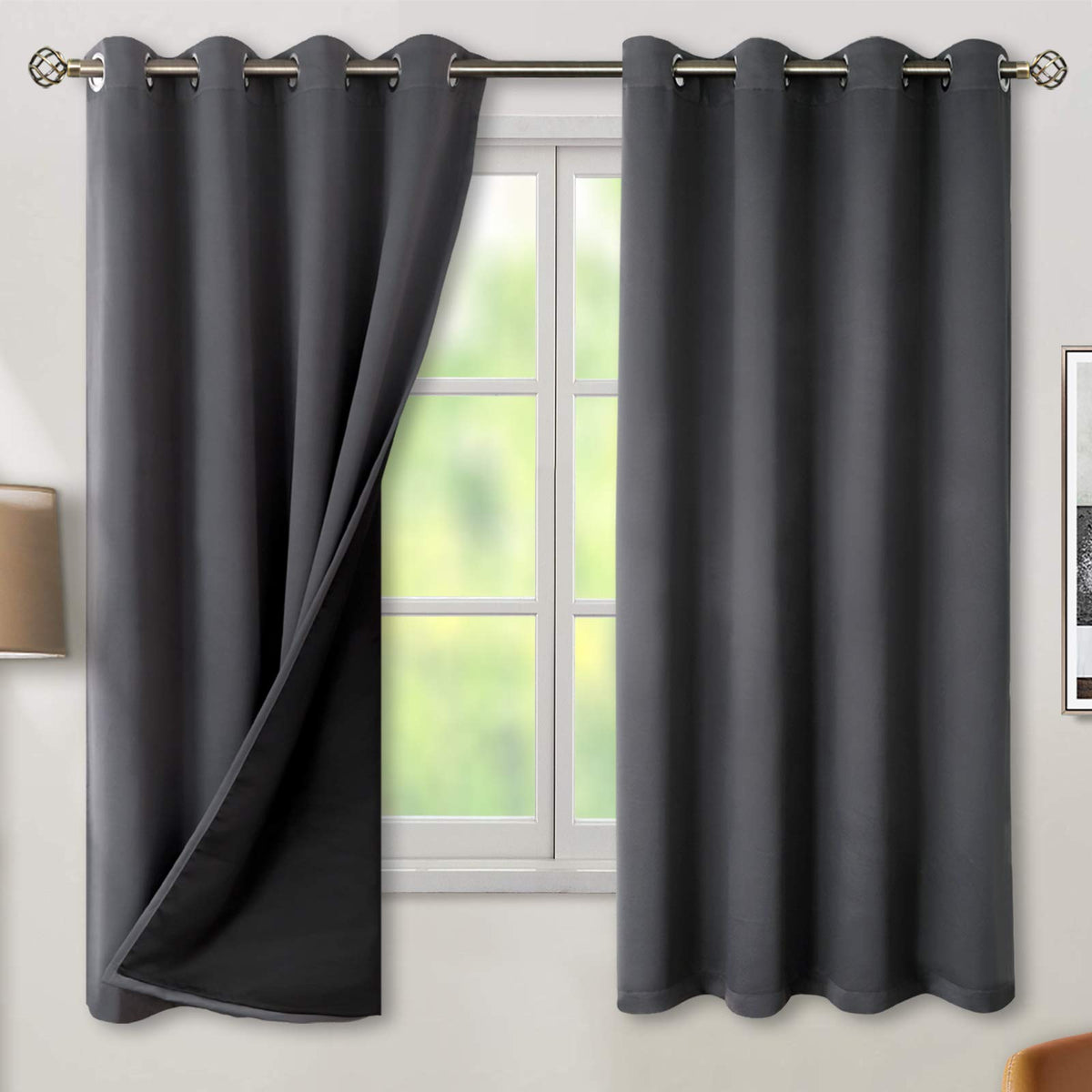 BGment 40 Inch Long Short Blackout Curtains for Small Windows