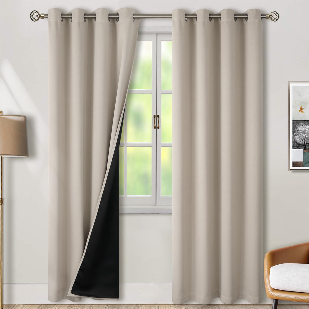 BGment 40 Inch Long Short Blackout Curtains for Small Windows