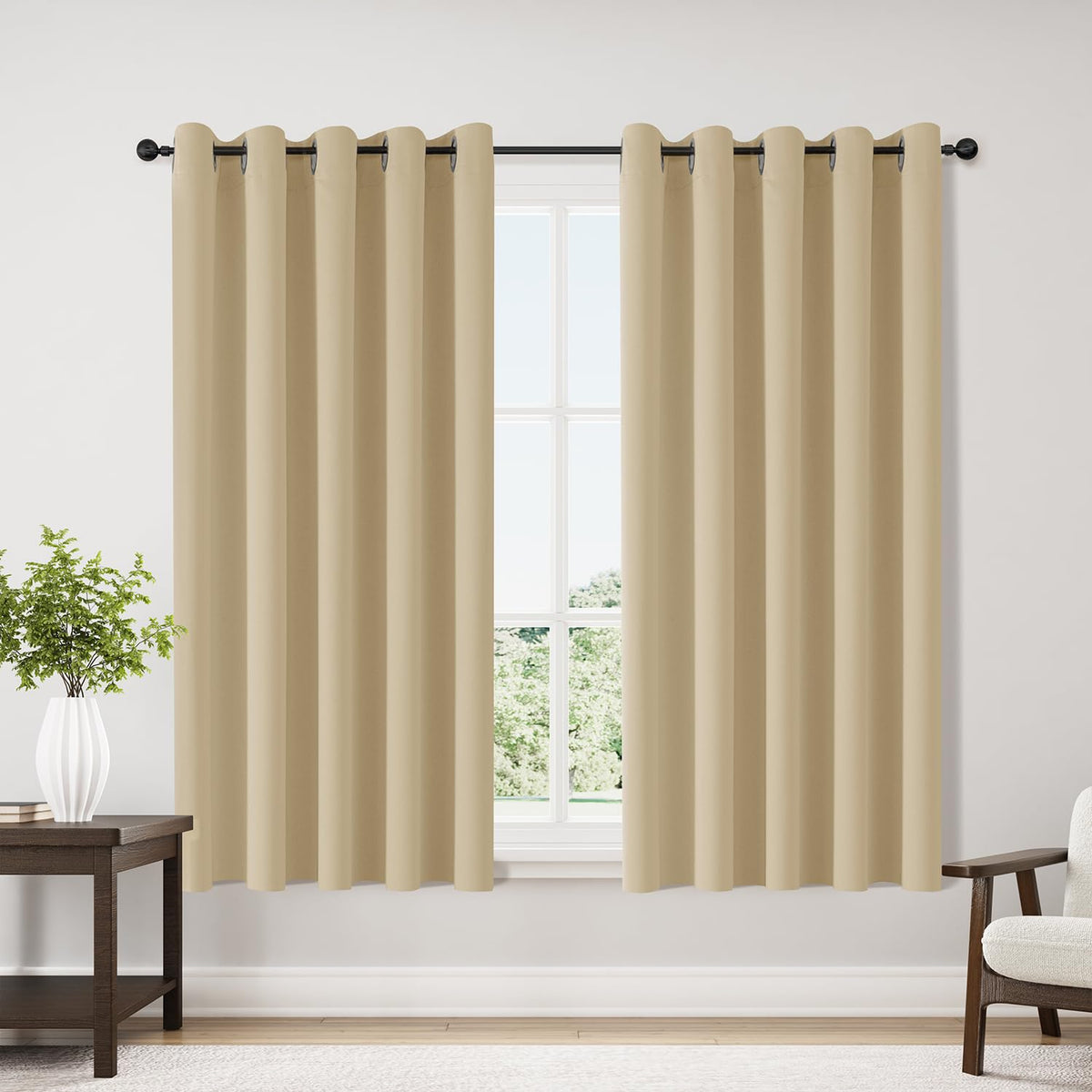 ChrisDowa Small Blackout Curtains for Kitchen & Bedroom 36 Inches Long
