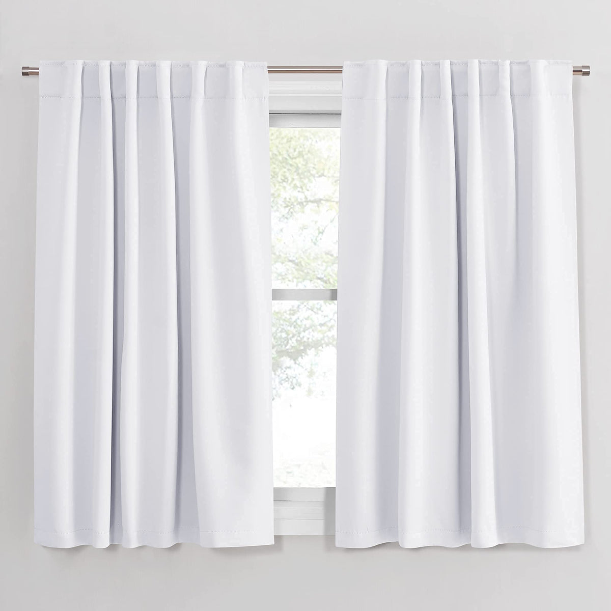 PONY DANCE Black Kitchen Blackout Curtains Over Sink, W 42 x L 45 inches