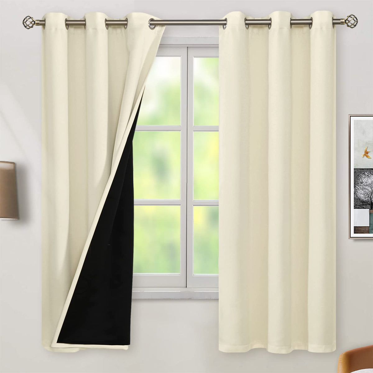 BGment 40 Inch Long Short Blackout Curtains for Small Windows