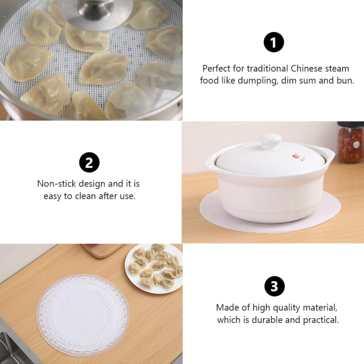 Silicone Steamer Mats 5pcs for Steamer Basket Lining