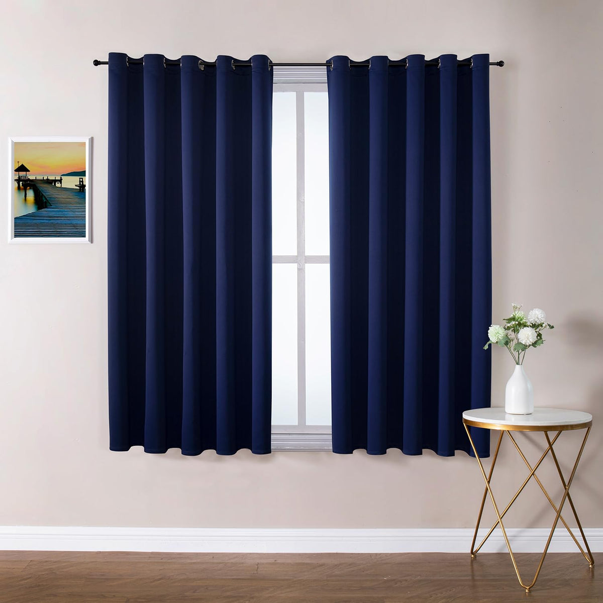 ChrisDowa Small Blackout Curtains for Kitchen & Bedroom 36 Inches Long