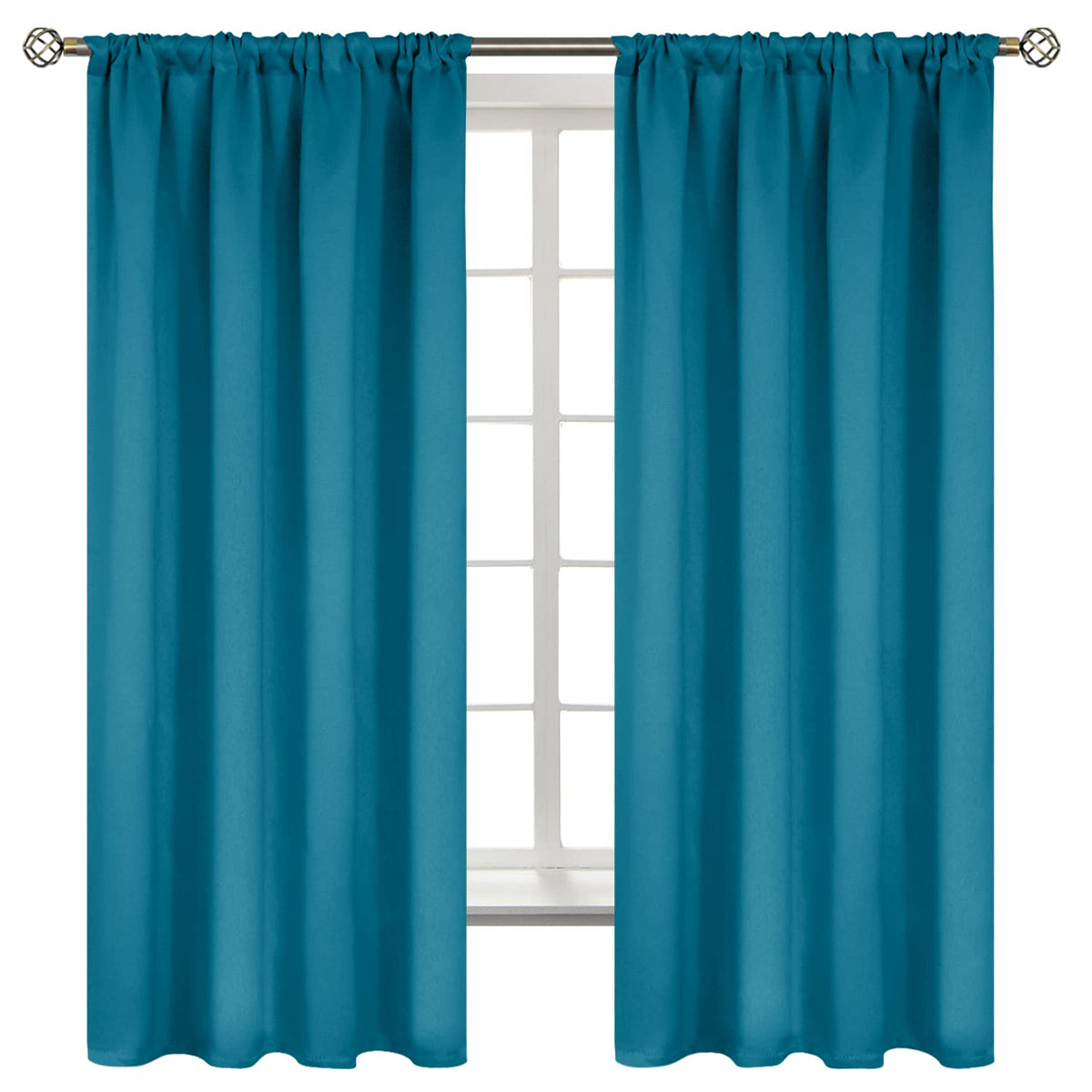 BGment Black Blackout Curtains 40 Inches Long for Kitchen Window 2 Panels