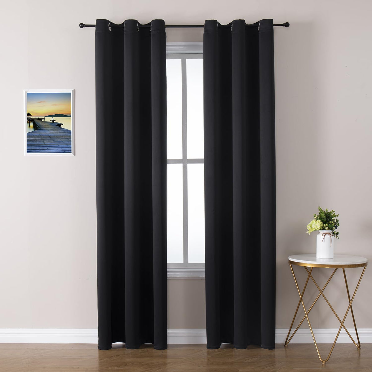 ChrisDowa Small Blackout Curtains for Kitchen & Bedroom 36 Inches Long