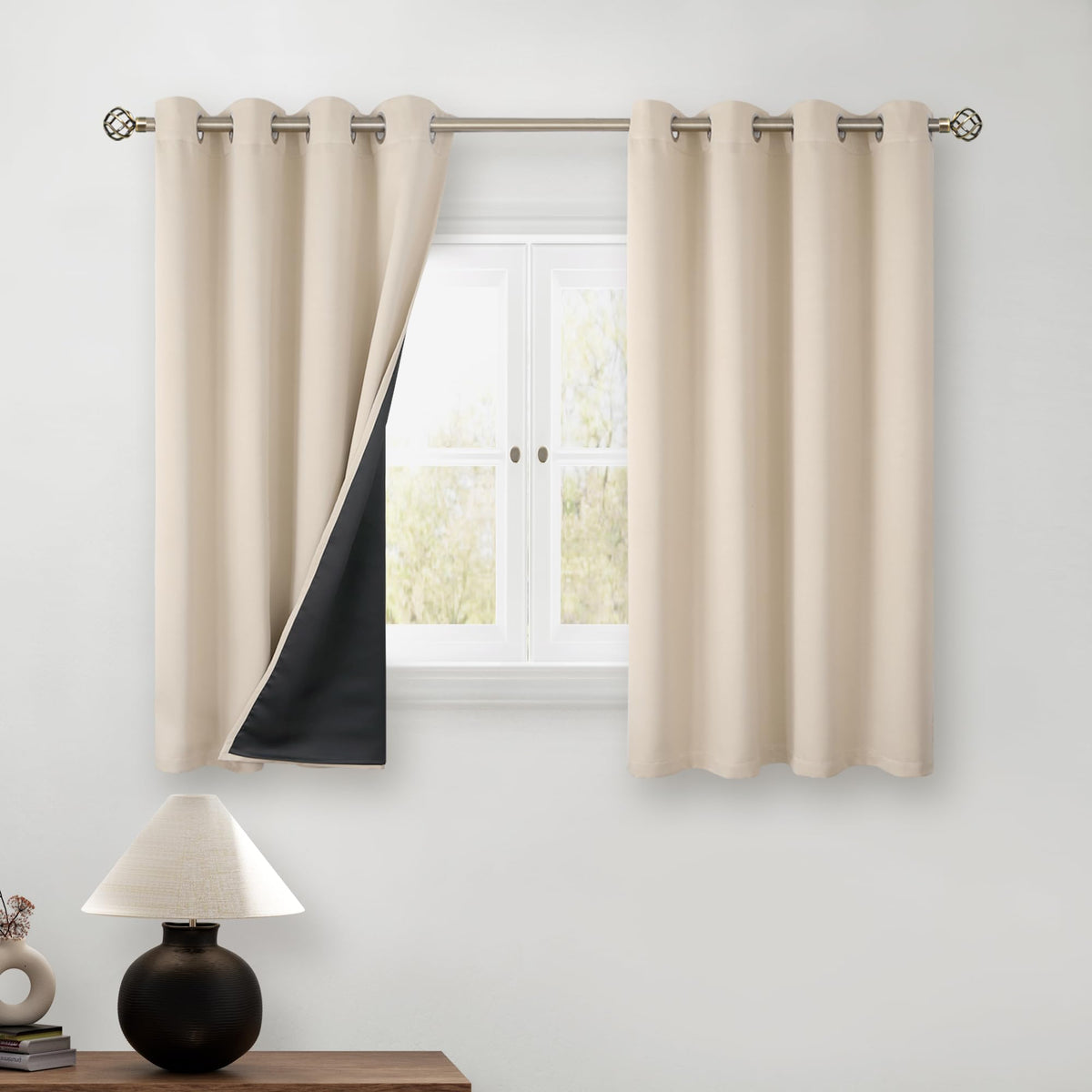 BGment 40 Inch Long Short Blackout Curtains for Small Windows
