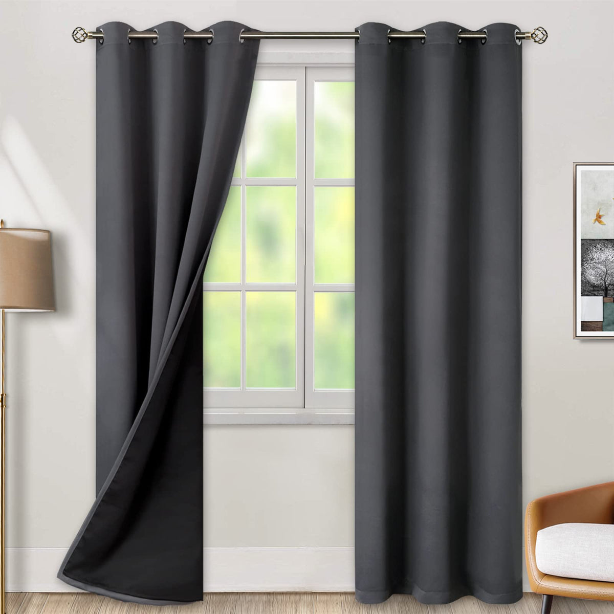 BGment 40 Inch Long Short Blackout Curtains for Small Windows