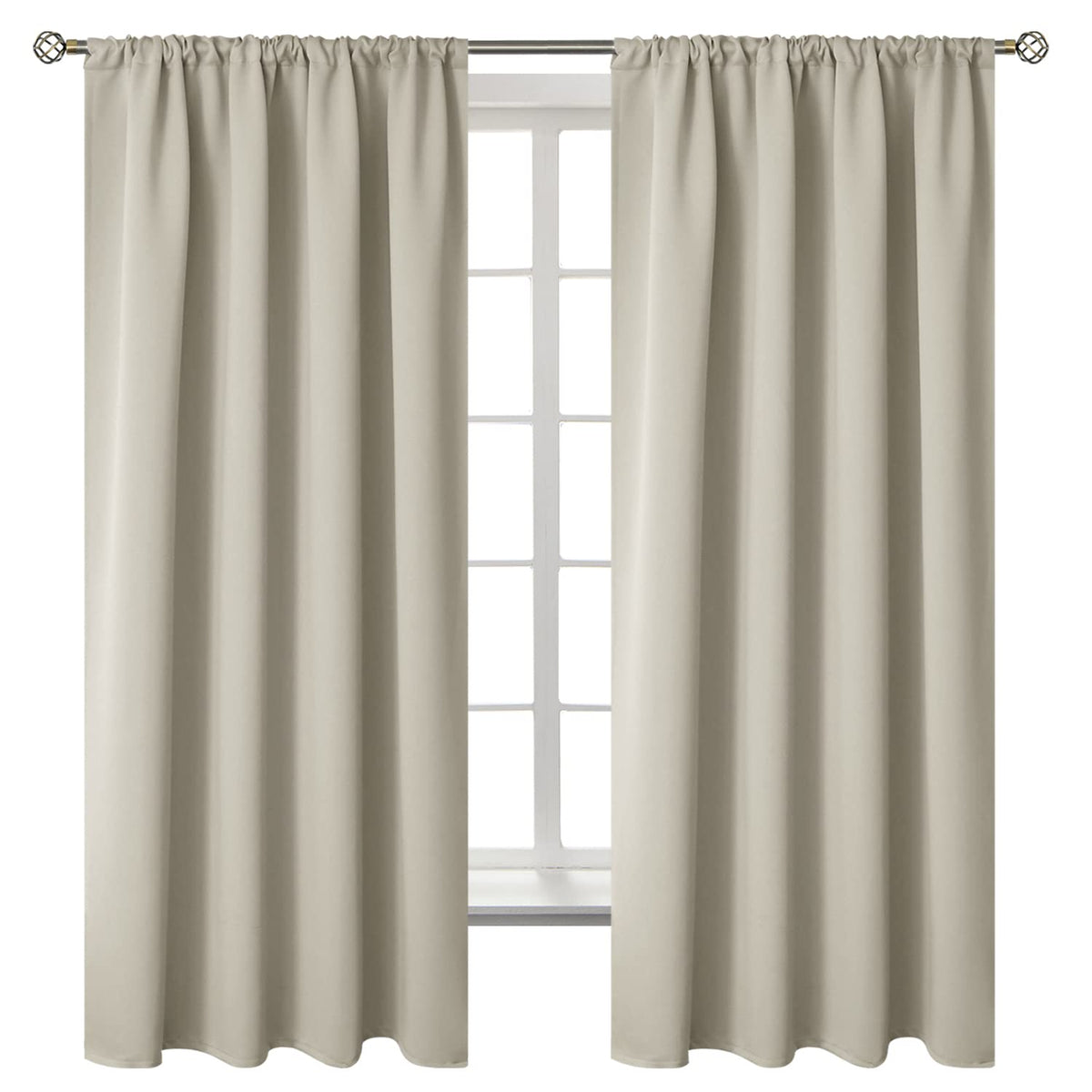 BGment Black Blackout Curtains 40 Inches Long for Kitchen Window 2 Panels