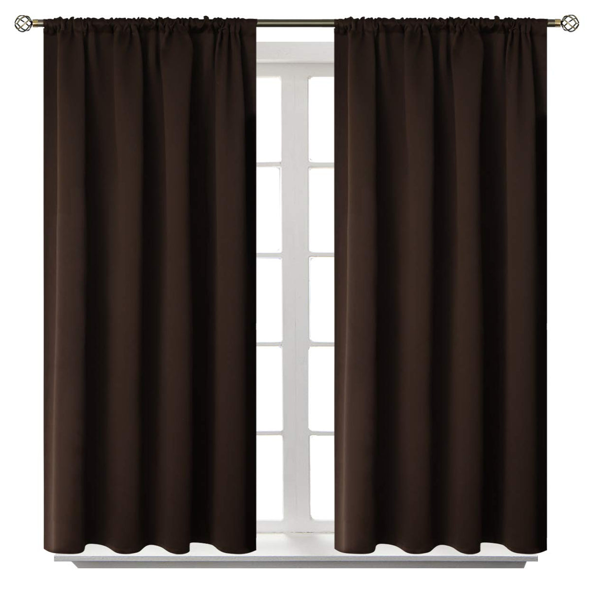 BGment Black Blackout Curtains 40 Inches Long for Kitchen Window 2 Panels