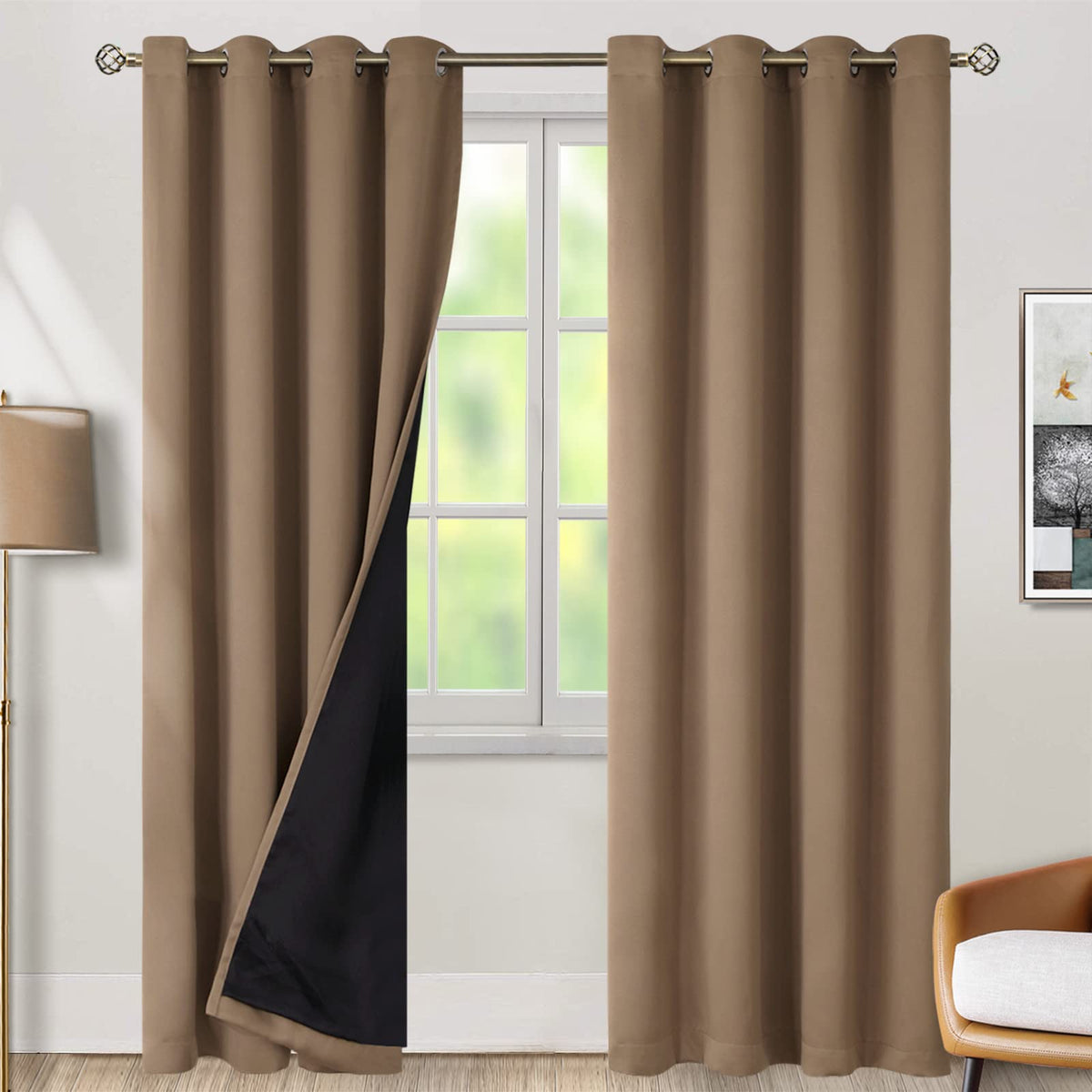 BGment 40 Inch Long Short Blackout Curtains for Small Windows