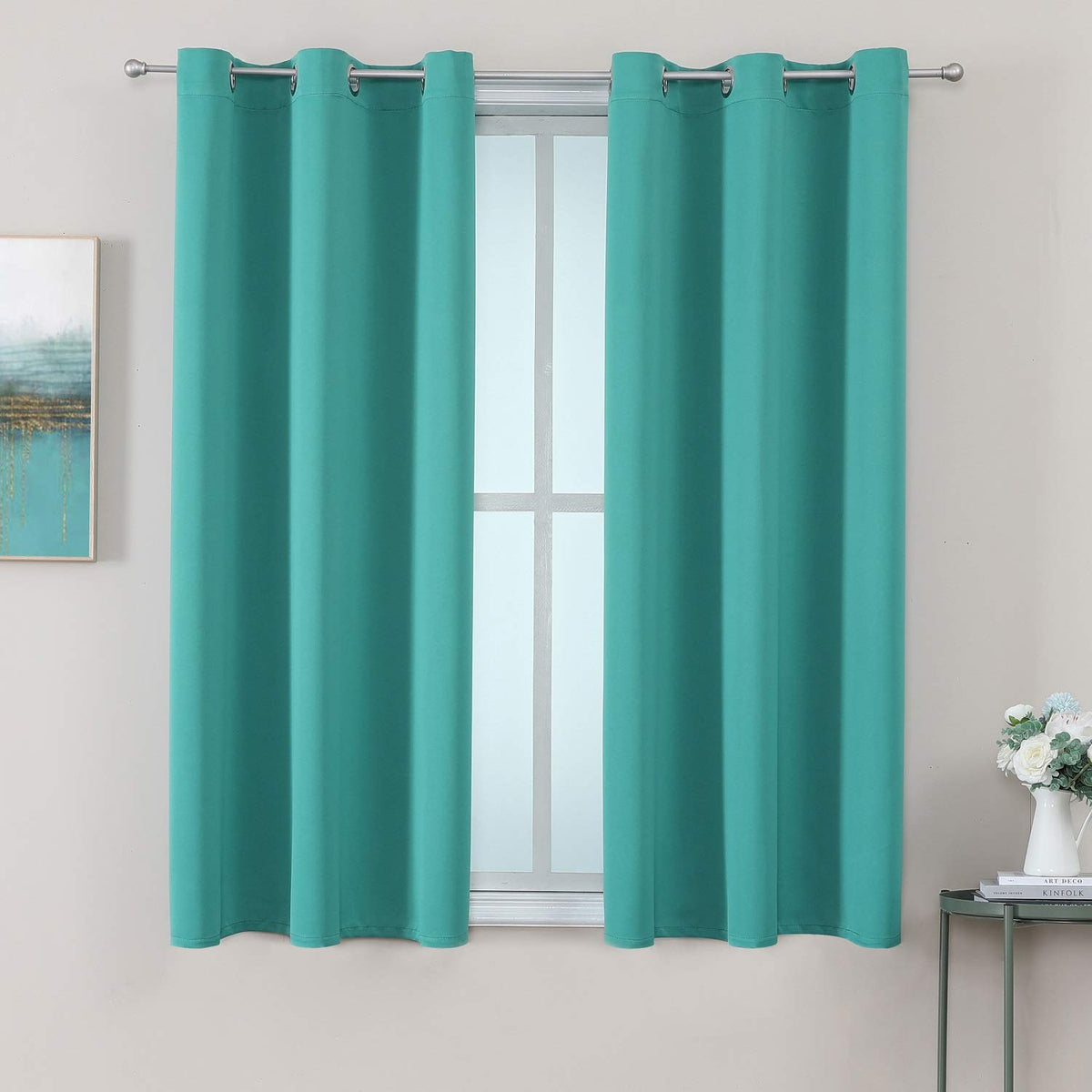 ChrisDowa Small Blackout Curtains for Kitchen & Bedroom 36 Inches Long