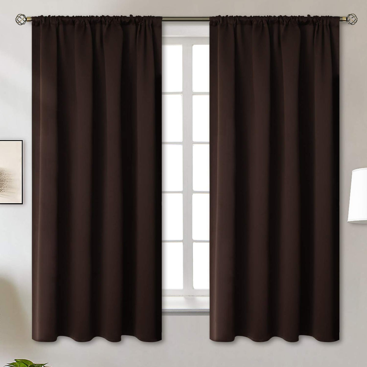 BGment Black Blackout Curtains 40 Inches Long for Kitchen Window 2 Panels