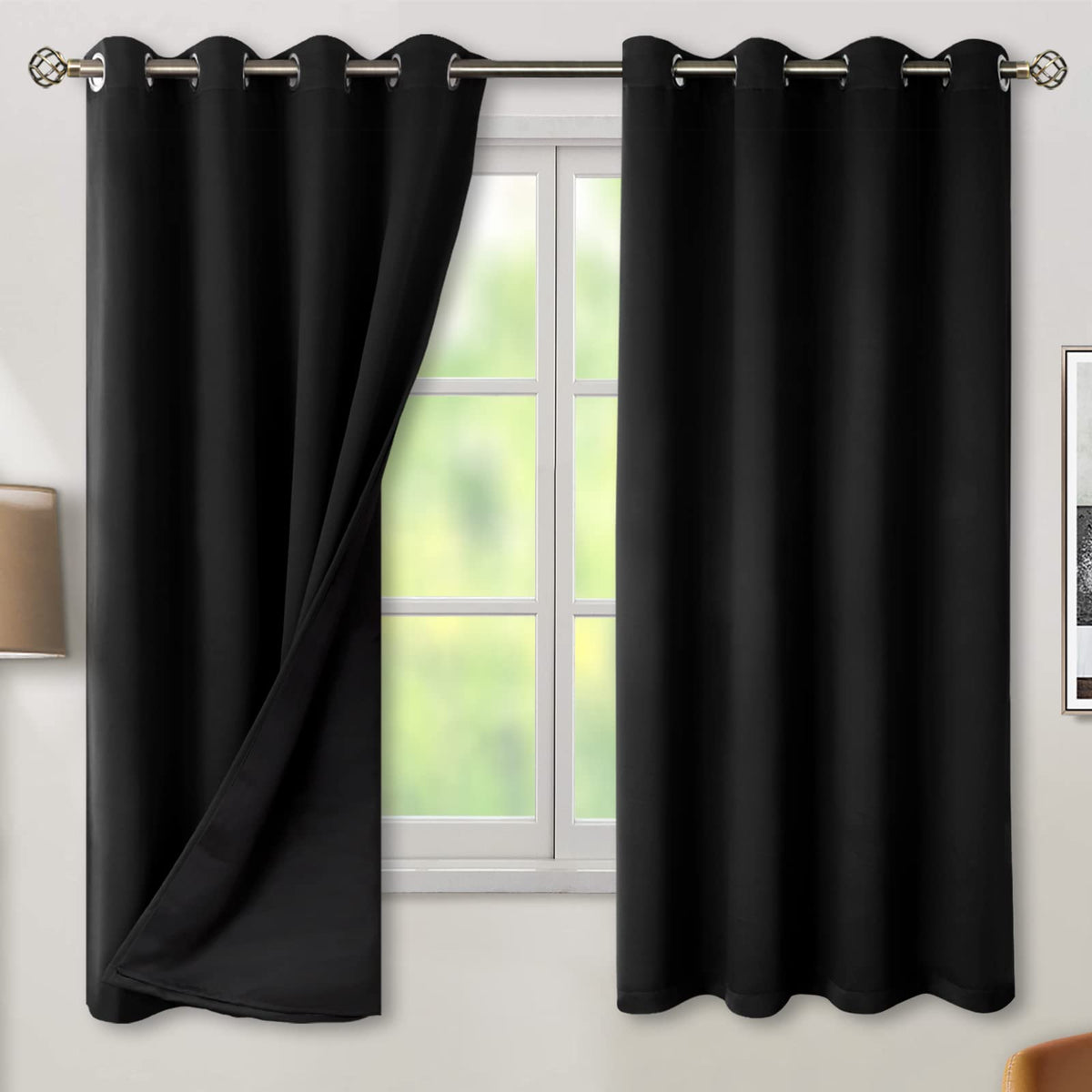 BGment 40 Inch Long Short Blackout Curtains for Small Windows