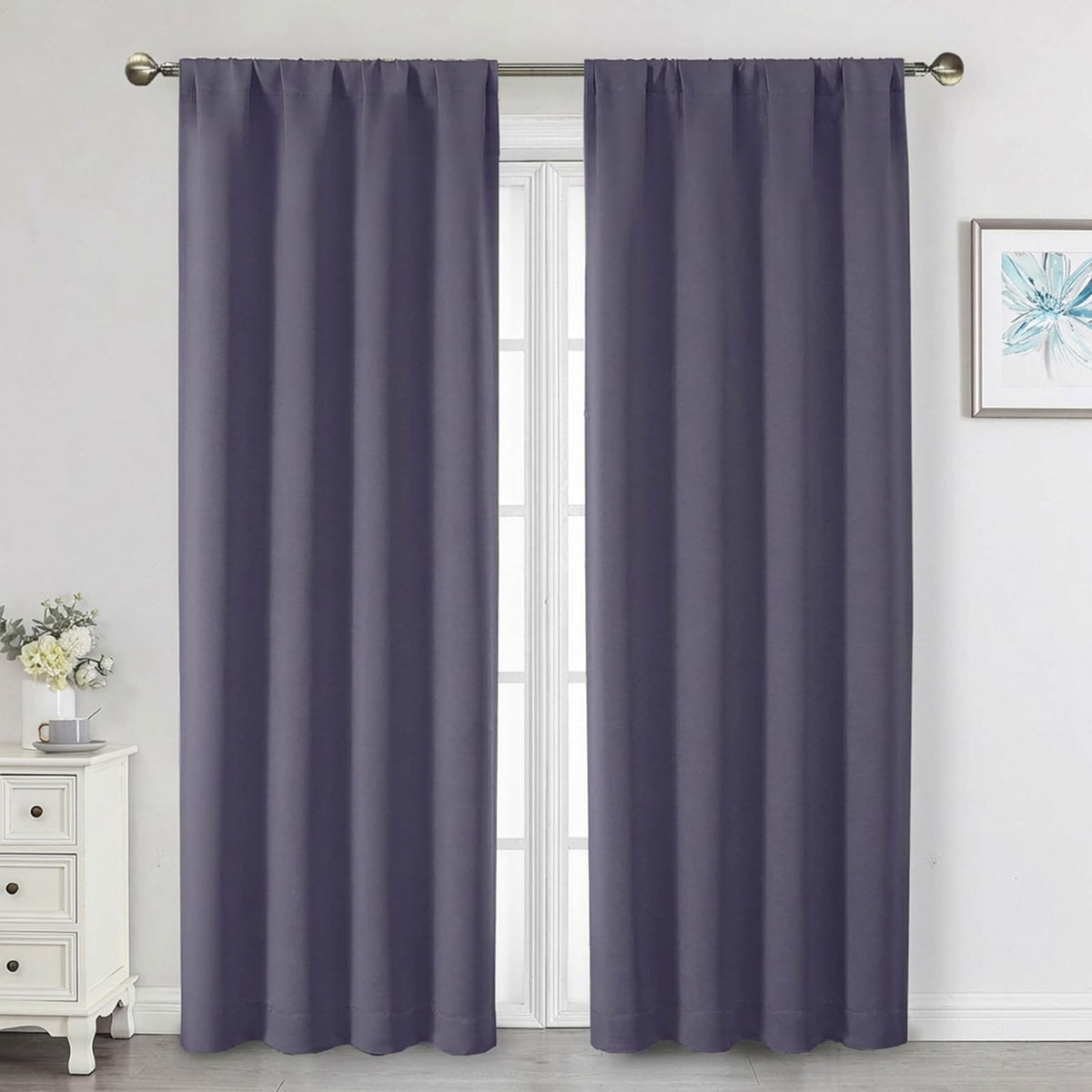 Black Cafe Blackout Curtains 36 Inch Length 2 Panels Set, Soft Solid Thermal Insulated Room Darkening Small Window Curtains for Kitchen Bathroom Basement, Black, Each, 40" Wx36 L