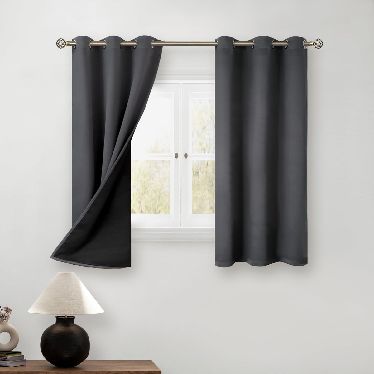 BGment 40 Inch Long Short Blackout Curtains for Small Windows