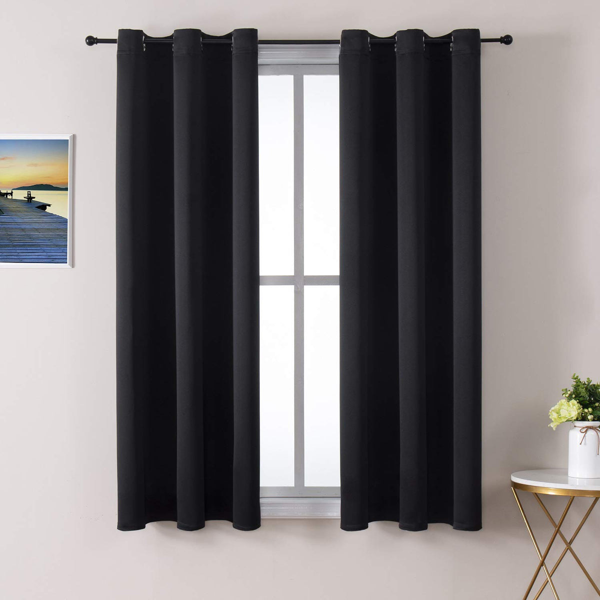 ChrisDowa Small Blackout Curtains for Kitchen & Bedroom 36 Inches Long