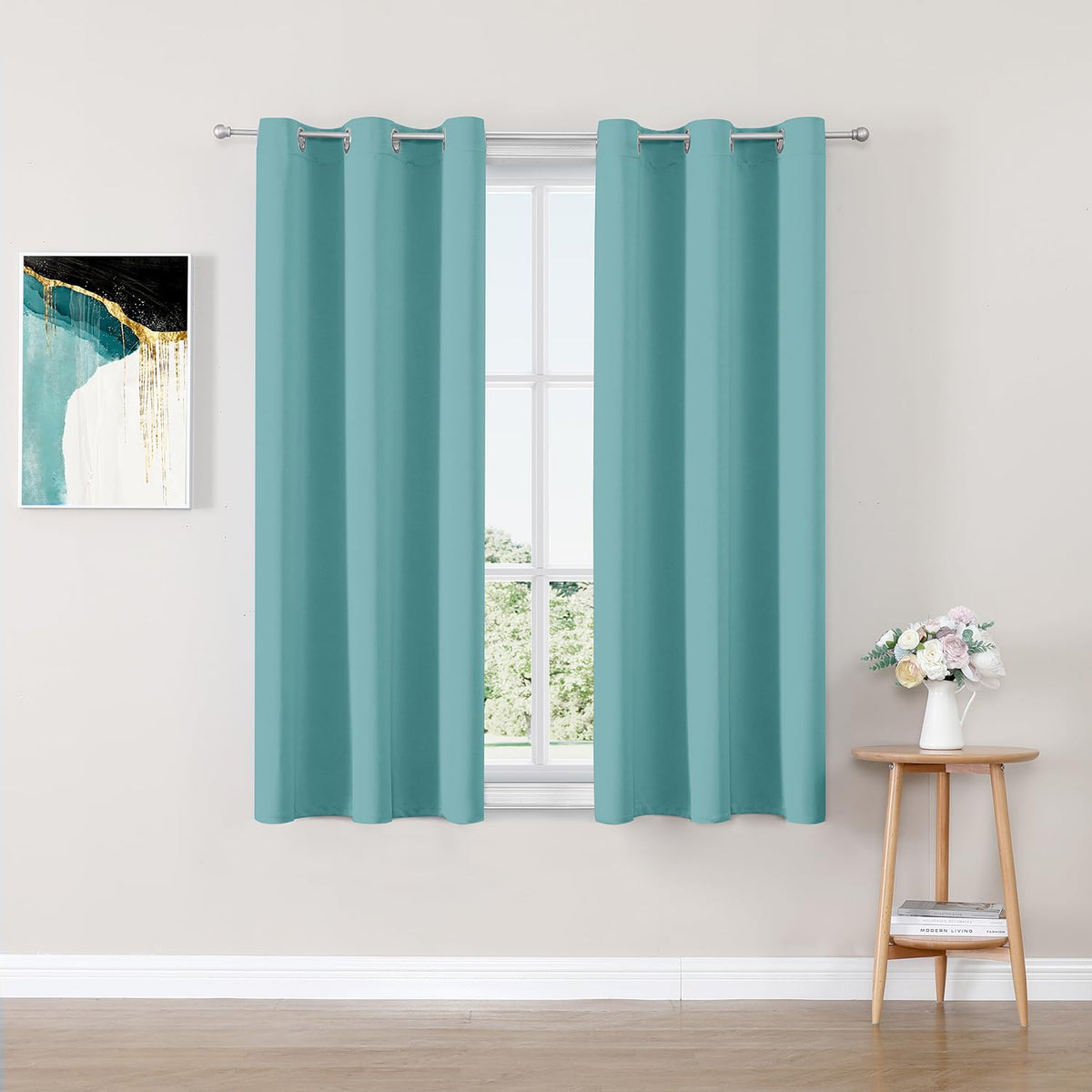 ChrisDowa Small Blackout Curtains for Kitchen & Bedroom 36 Inches Long
