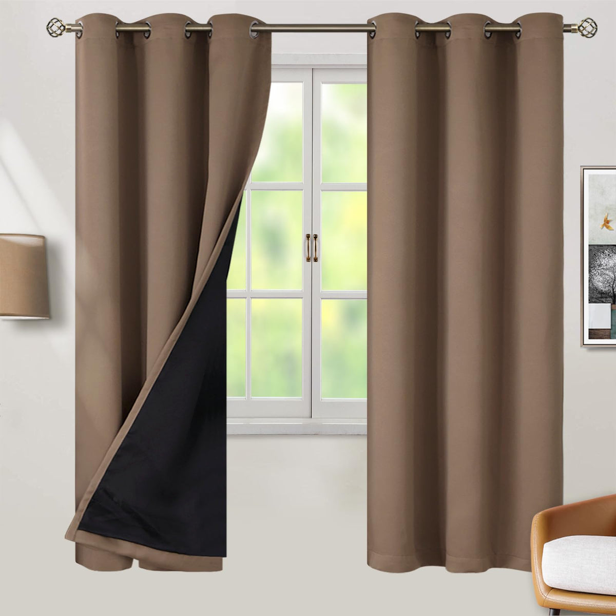 BGment 40 Inch Long Short Blackout Curtains for Small Windows