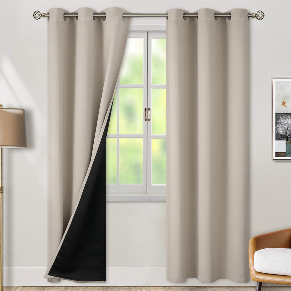 BGment 40 Inch Long Short Blackout Curtains for Small Windows