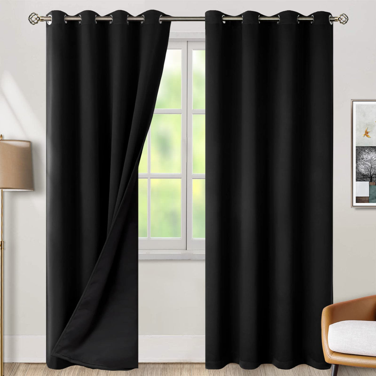 BGment 40 Inch Long Short Blackout Curtains for Small Windows