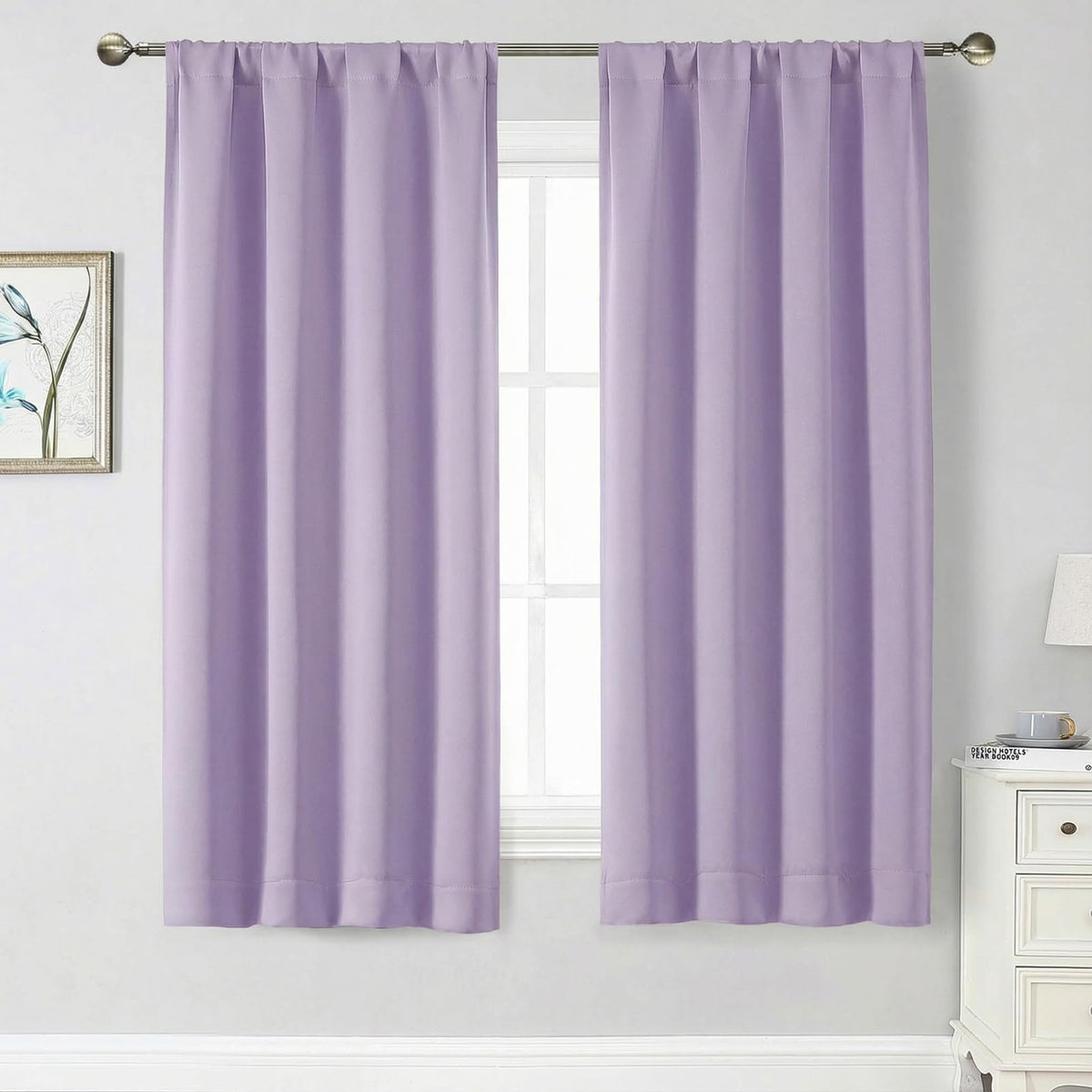 Black Cafe Blackout Curtains 36 Inch Length 2 Panels Set, Soft Solid Thermal Insulated Room Darkening Small Window Curtains for Kitchen Bathroom Basement, Black, Each, 40" Wx36 L