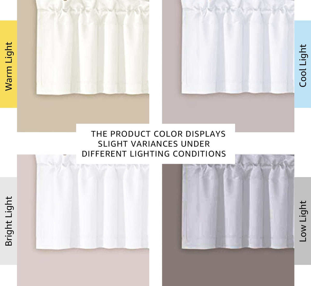 H.VERSAILTEX 2 Panels White Valance for Windows, Natural Blackout Curtains Valances for Small Windows/Living Room/Bedroom/Bathroom Rod Pocket 52" W x 18" L, Pure White，2 Packs