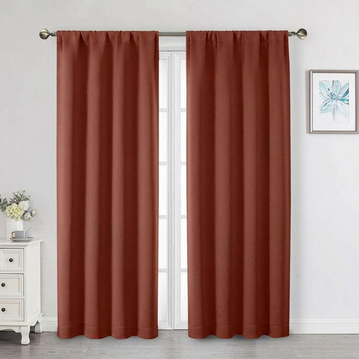 Black Cafe Blackout Curtains 36 Inch Length 2 Panels Set, Soft Solid Thermal Insulated Room Darkening Small Window Curtains for Kitchen Bathroom Basement, Black, Each, 40" Wx36 L