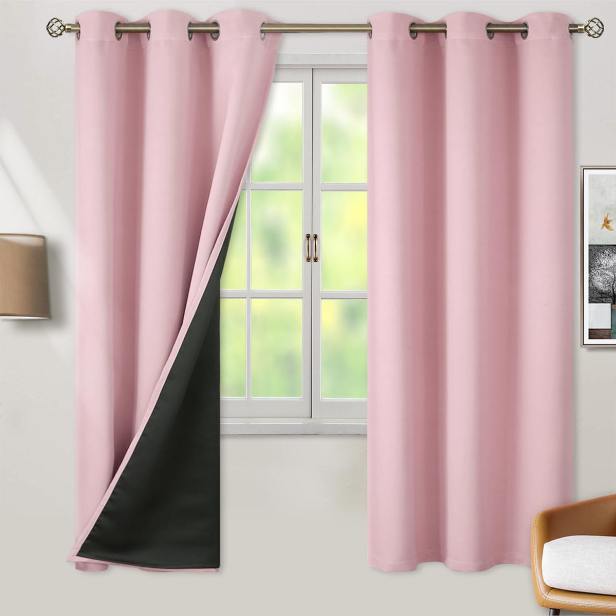 BGment 40 Inch Long Short Blackout Curtains for Small Windows