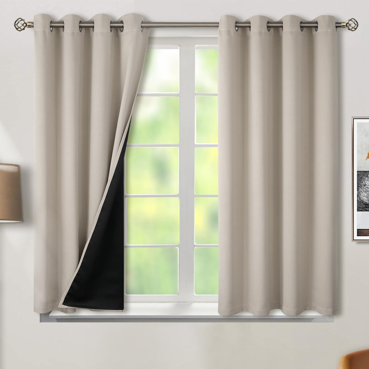 BGment 40 Inch Long Short Blackout Curtains for Small Windows