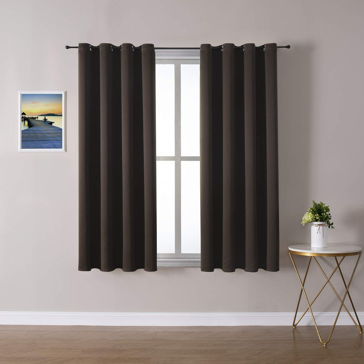 ChrisDowa Small Blackout Curtains for Kitchen & Bedroom 36 Inches Long