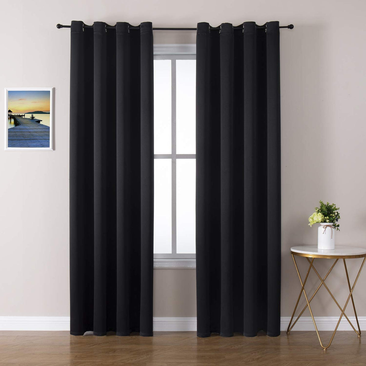 ChrisDowa Small Blackout Curtains for Kitchen & Bedroom 36 Inches Long