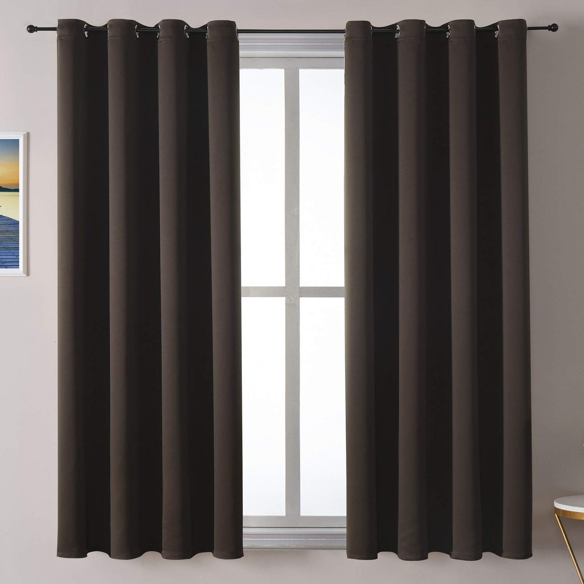 ChrisDowa Small Blackout Curtains for Kitchen & Bedroom 36 Inches Long