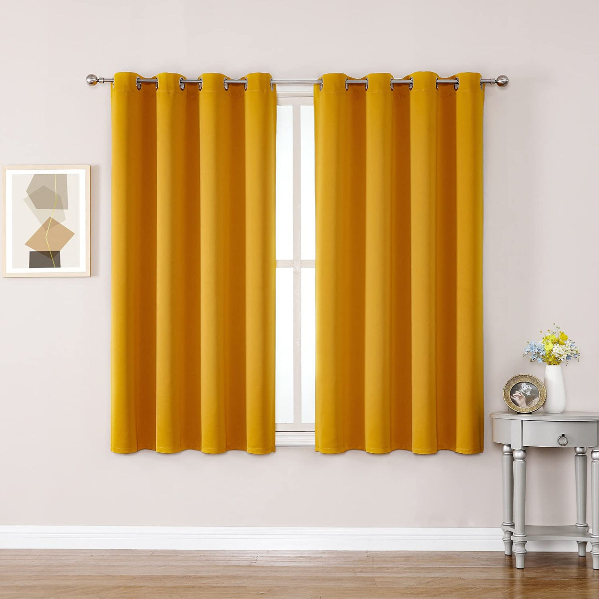 ChrisDowa Small Blackout Curtains for Kitchen & Bedroom 36 Inches Long