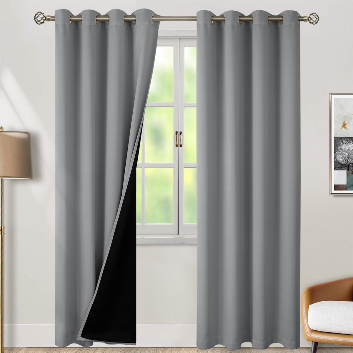 BGment 40 Inch Long Short Blackout Curtains for Small Windows