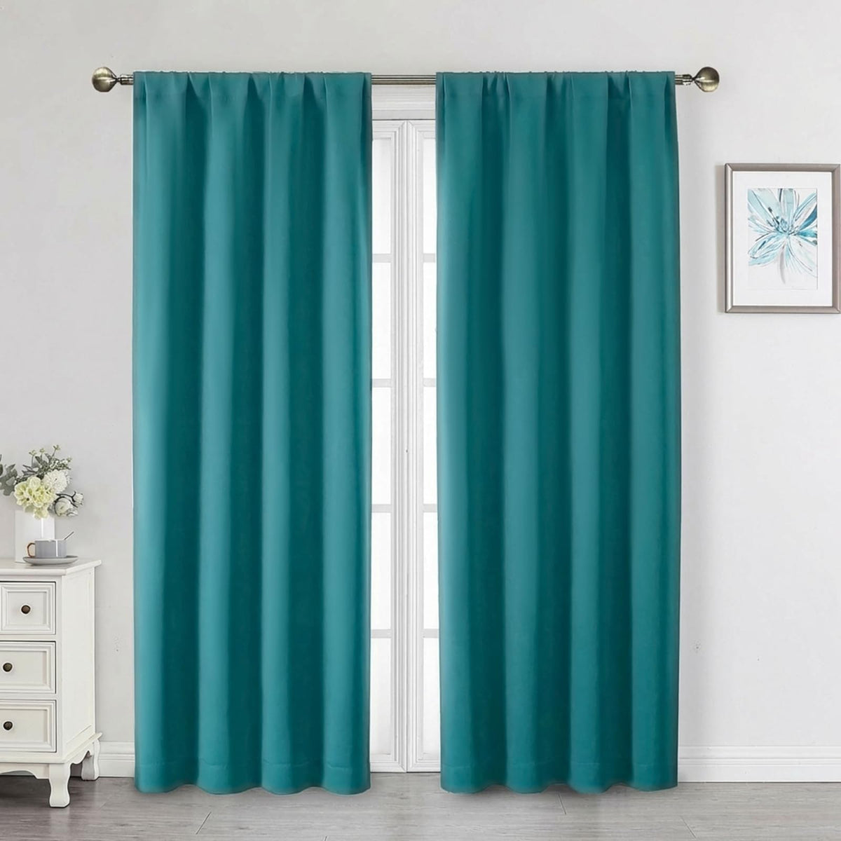 Black Cafe Blackout Curtains 36 Inch Length 2 Panels Set, Soft Solid Thermal Insulated Room Darkening Small Window Curtains for Kitchen Bathroom Basement, Black, Each, 40" Wx36 L