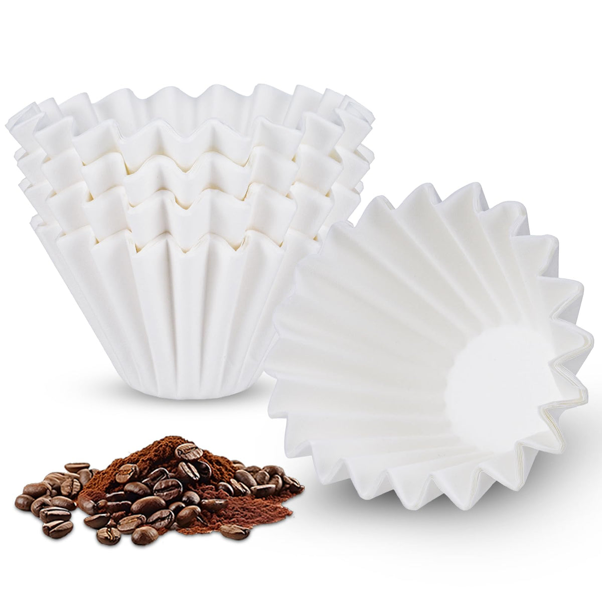 5 Cup Coffee Filters, 100 Count Basket Coffee Filter for 4-5 Cup Coffee Maker, Disposable Paper Coffee Filters for Mini Brew, White (Oxygen Bleaching）