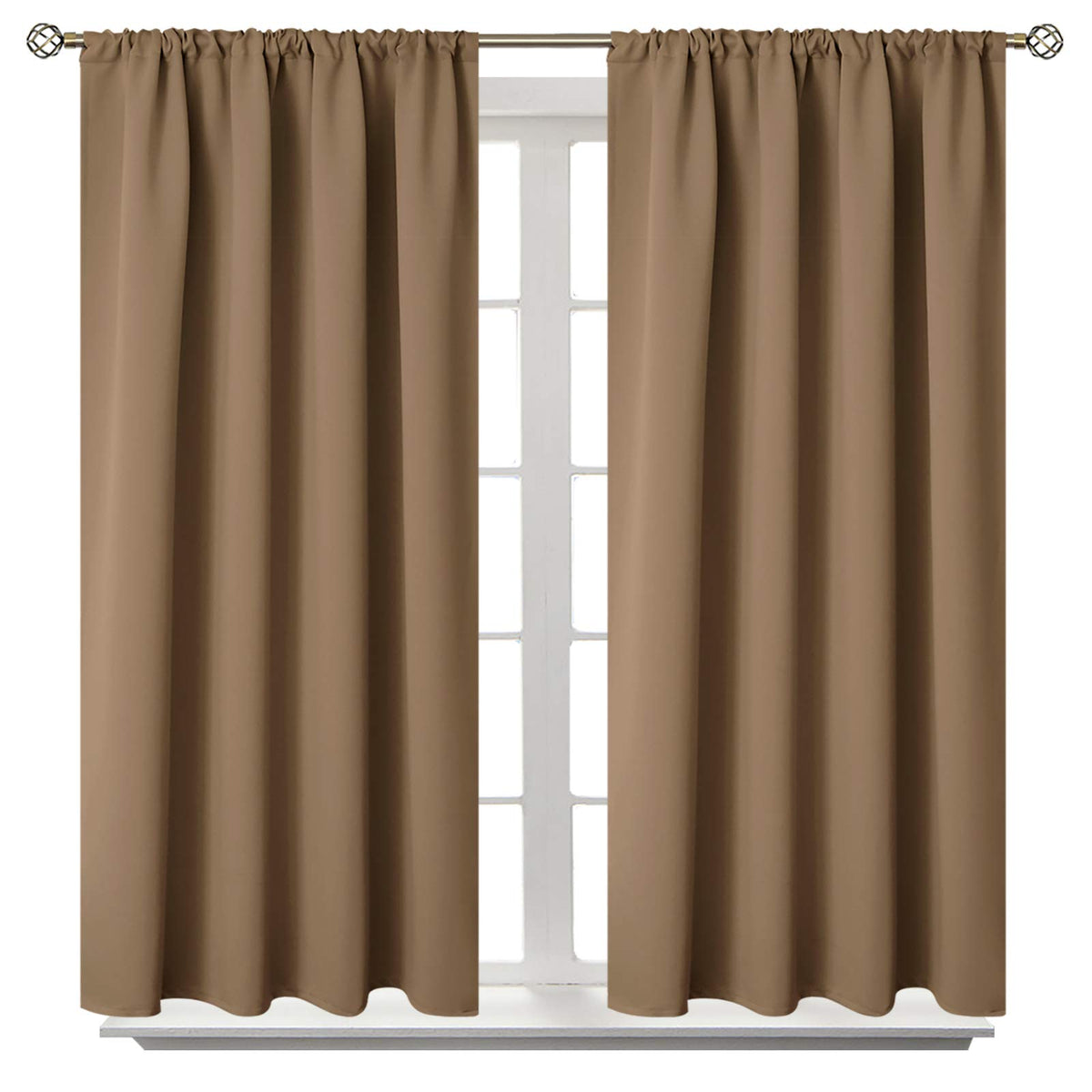 BGment Black Blackout Curtains 40 Inches Long for Kitchen Window 2 Panels