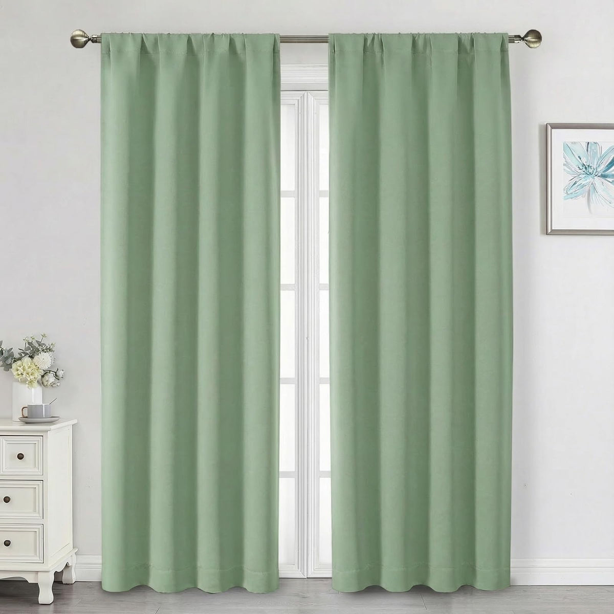 Black Cafe Blackout Curtains 36 Inch Length 2 Panels Set, Soft Solid Thermal Insulated Room Darkening Small Window Curtains for Kitchen Bathroom Basement, Black, Each, 40" Wx36 L