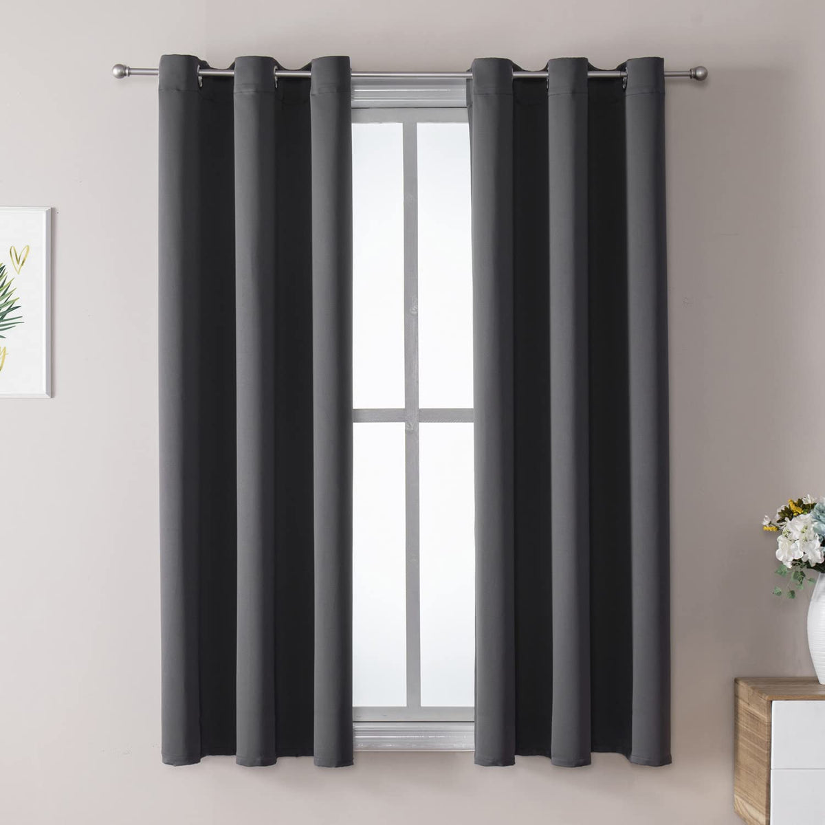 ChrisDowa Small Blackout Curtains for Kitchen & Bedroom 36 Inches Long
