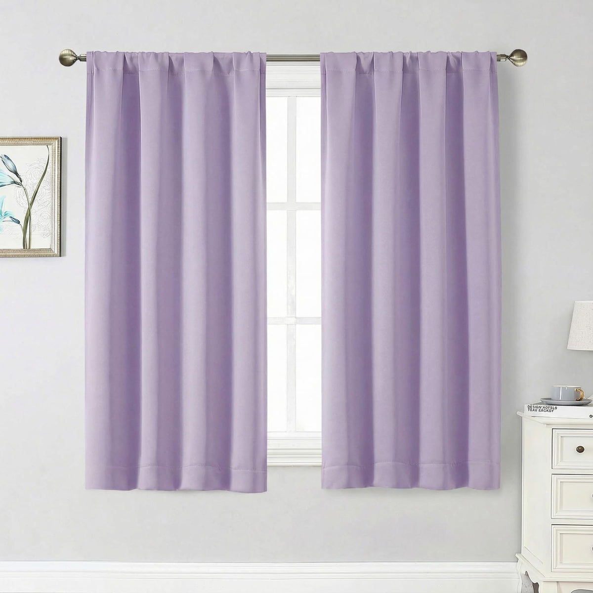 Black Cafe Blackout Curtains 36 Inch Length 2 Panels Set, Soft Solid Thermal Insulated Room Darkening Small Window Curtains for Kitchen Bathroom Basement, Black, Each, 40" Wx36 L