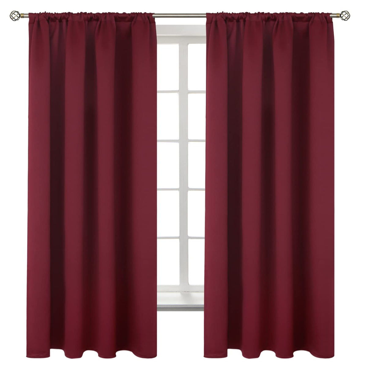 BGment Black Blackout Curtains 40 Inches Long for Kitchen Window 2 Panels
